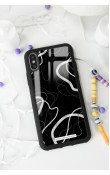 iPhone X - Xs Black Wave Tasarımlı Glossy Telefon Kılıfı