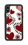 iPhone X - Xs Brush Heart Tasarımlı Glossy Telefon Kılıfı