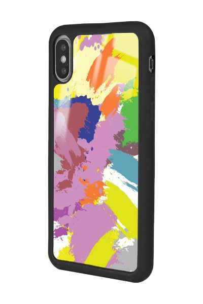iPhone X - Xs Colored Brush Tasarımlı Glossy Telefon Kılıfı