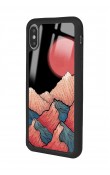iPhone X - Xs Dağ Güneş Tasarımlı Glossy Telefon Kılıfı