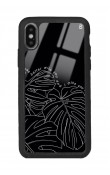 iPhone X - Xs Dark Leaf Tasarımlı Glossy Telefon Kılıfı