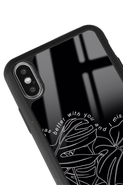 iPhone X - Xs Dark Leaf Tasarımlı Glossy Telefon Kılıfı