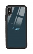 iPhone X - Xs Doodle Fish Tasarımlı Glossy Telefon Kılıfı