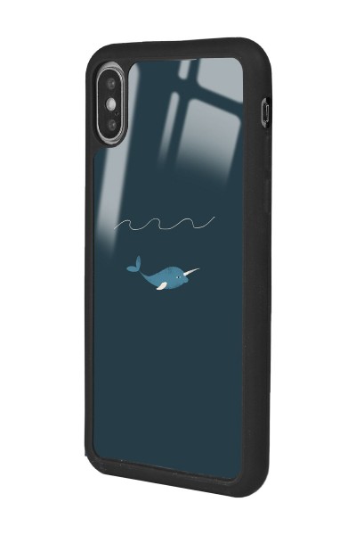 iPhone X - Xs Doodle Fish Tasarımlı Glossy Telefon Kılıfı