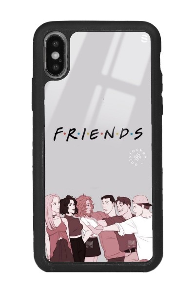 iPhone X - Xs Doodle Friends Tasarımlı Glossy Telefon Kılıfı