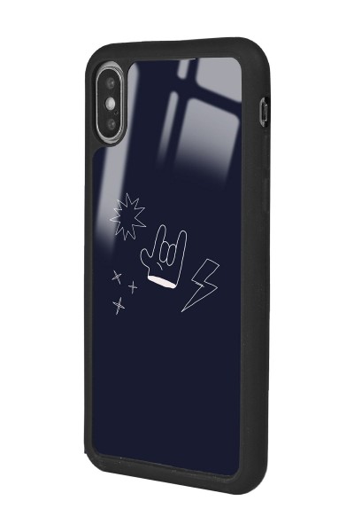 iPhone X - Xs Doodle Punk Tasarımlı Glossy Telefon Kılıfı