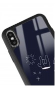 iPhone X - Xs Doodle Punk Tasarımlı Glossy Telefon Kılıfı