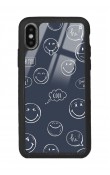 iPhone X - Xs Doodle Smile Tasarımlı Glossy Telefon Kılıfı