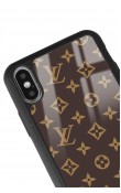 iPhone X - Xs Kahverengi Lv Tasarımlı Glossy Telefon Kılıfı