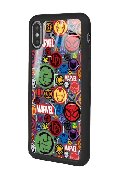 iPhone X - Xs Marvel Face Tasarımlı Glossy Telefon Kılıfı