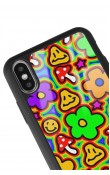 iPhone X - Xs Neon Flowers Tasarımlı Glossy Telefon Kılıfı