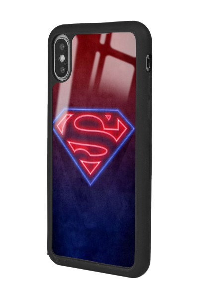 iPhone X - Xs Neon Superman Tasarımlı Glossy Telefon Kılıfı Uyumlu