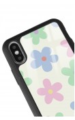 iPhone X - Xs Nude Çiçek Tasarımlı Glossy Telefon Kılıfı