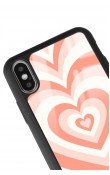 iPhone X - Xs Orange Heart Tasarımlı Glossy Telefon Kılıfı