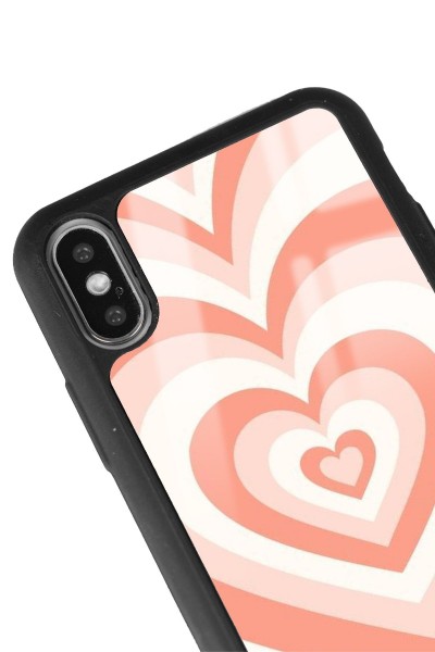 iPhone X - Xs Orange Heart Tasarımlı Glossy Telefon Kılıfı