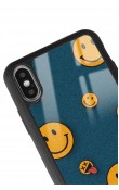 iPhone X - Xs Retro Emoji Tasarımlı Glossy Telefon Kılıfı