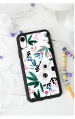 iPhone Xr Beyaz Çiçek Tasarımlı Glossy Telefon Kılıfı