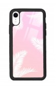 iPhone Xr Beyaz Palmiye Tasarımlı Glossy Telefon Kılıfı