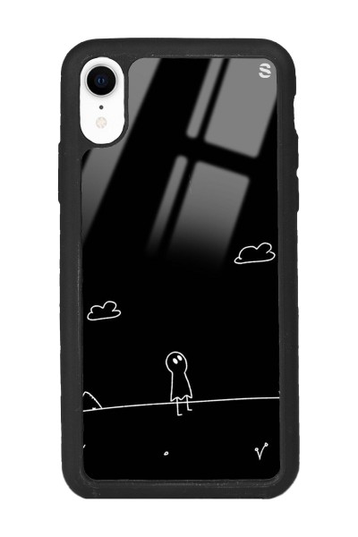 iPhone Xr Doodle Casper Tasarımlı Glossy Telefon Kılıfı