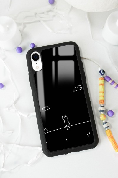 iPhone Xr Doodle Casper Tasarımlı Glossy Telefon Kılıfı