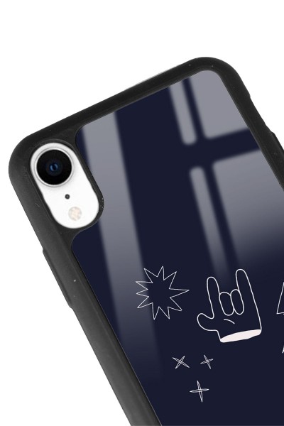 iPhone Xr Doodle Punk Tasarımlı Glossy Telefon Kılıfı