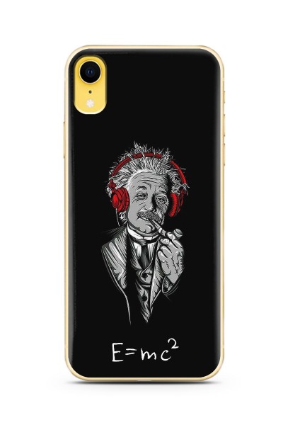 iPhone Xr Einstein Tasarım Süper Şeffaf Silikon Telefon Kılıfı
