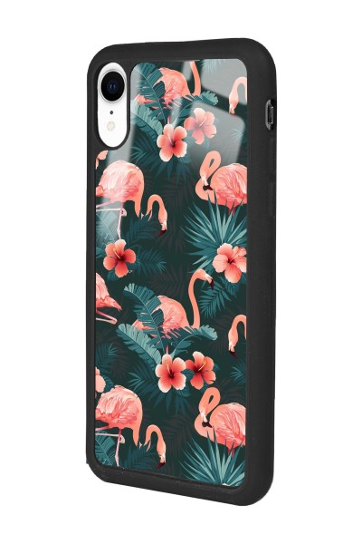 iPhone Xr Flamingo Leaf Tasarımlı Glossy Telefon Kılıfı