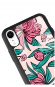 iPhone Xr Fuşya Çiçekli Tasarımlı Glossy Telefon Kılıfı
