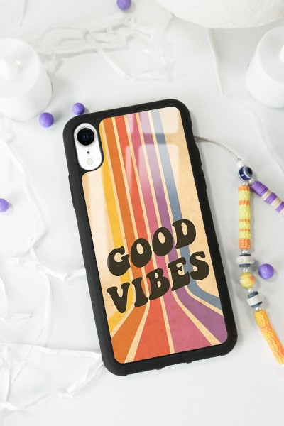 iPhone Xr Good Vibes Tasarımlı Glossy Telefon Kılıfı