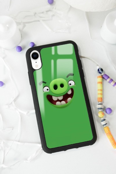 iPhone Xr Green Angry Birds Tasarımlı Glossy Telefon Kılıfı