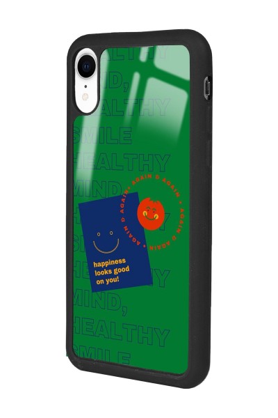 iPhone Xr Happy Green Tasarımlı Glossy Telefon Kılıfı