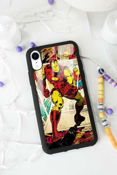 iPhone Xr Iron Man Demir Adam Tasarımlı Glossy Telefon Kılıfı