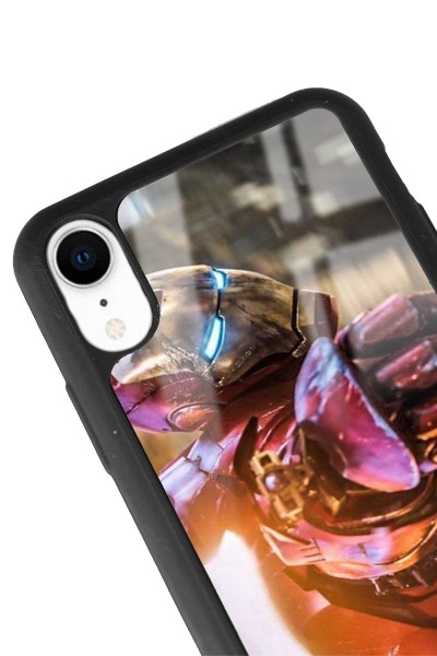 iPhone Xr Iron Man Tasarımlı Glossy Telefon Kılıfı