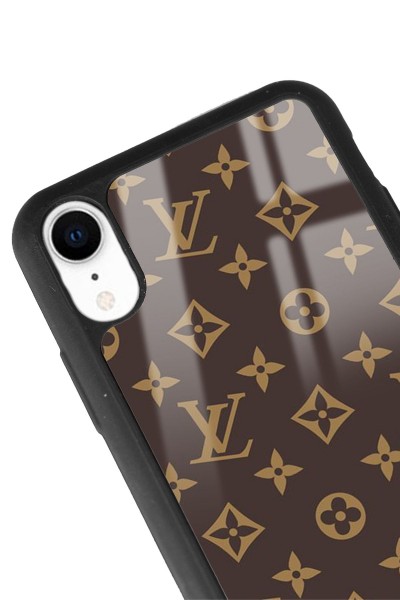 iPhone Xr Kahverengi Lv Tasarımlı Glossy Telefon Kılıfı