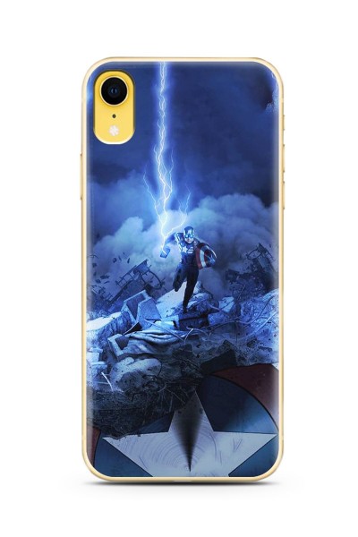 Iphone Xr Kaptan Amerika Tasarım Süper Şeffaf Silikon Telefon Kılıfı