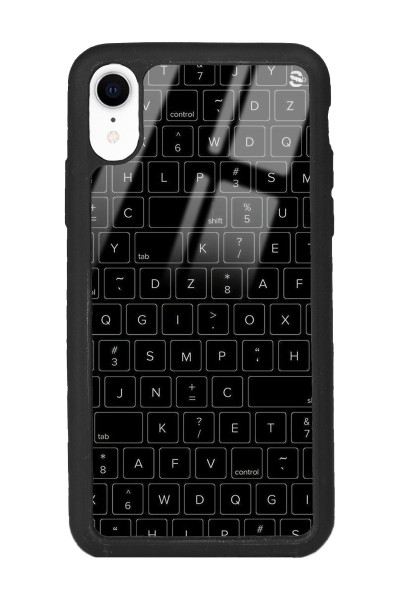 iPhone Xr Keyboard Tasarımlı Glossy Telefon Kılıfı