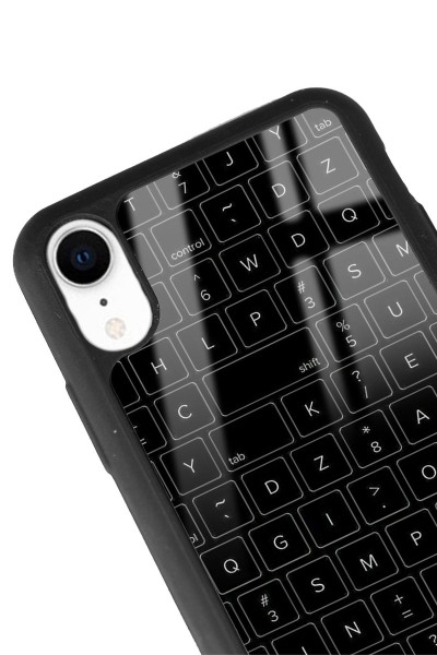 iPhone Xr Keyboard Tasarımlı Glossy Telefon Kılıfı