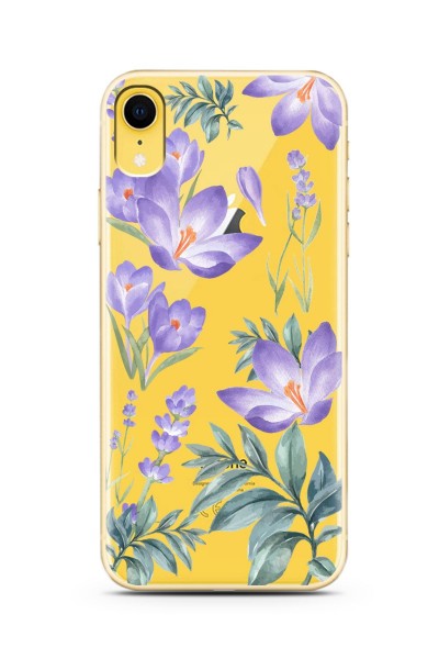 iPhone Xr Kış Çiçeği Tasarımlı Süper Şeffaf Silikon Telefon Kılıfı