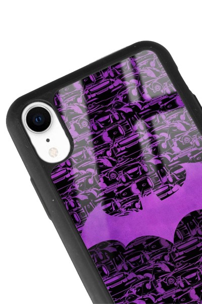 iPhone Xr Lila Batman Tasarımlı Glossy Telefon Kılıfı