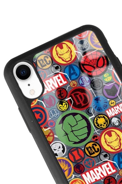 iPhone Xr Marvel Face Tasarımlı Glossy Telefon Kılıfı