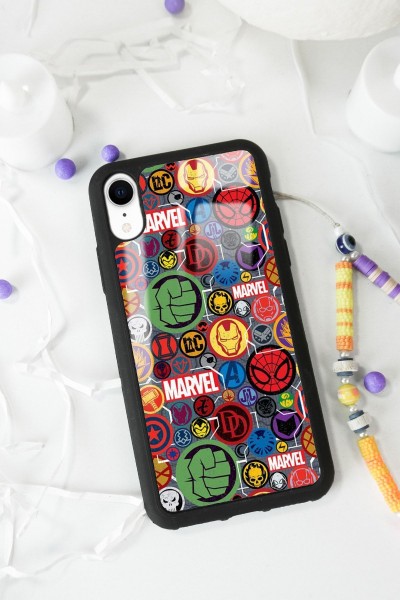 iPhone Xr Marvel Face Tasarımlı Glossy Telefon Kılıfı