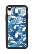 iPhone Xr Mavi Dalga Tasarımlı Glossy Telefon Kılıfı