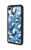 iPhone Xr Mavi Dalga Tasarımlı Glossy Telefon Kılıfı