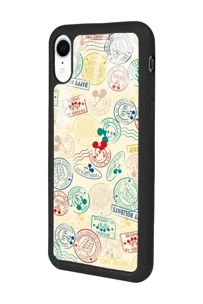iPhone Xr Mickey Stamp Tasarımlı Glossy Telefon Kılıfı