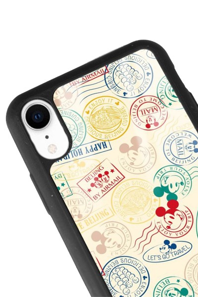 iPhone Xr Mickey Stamp Tasarımlı Glossy Telefon Kılıfı