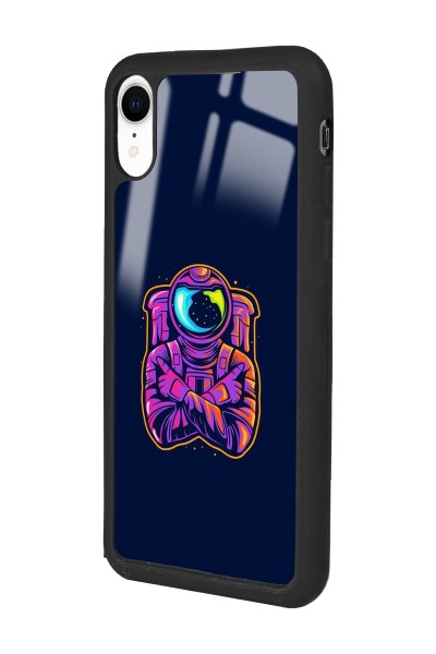 iPhone Xr Neon Astronot Tasarımlı Glossy Telefon Kılıfı