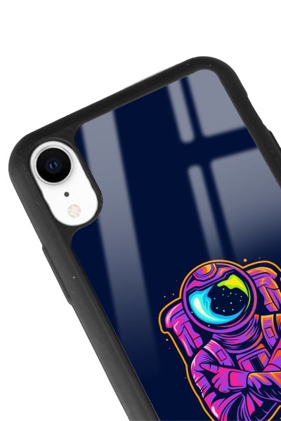 iPhone Xr Neon Astronot Tasarımlı Glossy Telefon Kılıfı