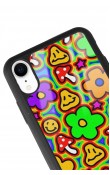iPhone Xr Neon Flowers Tasarımlı Glossy Telefon Kılıfı
