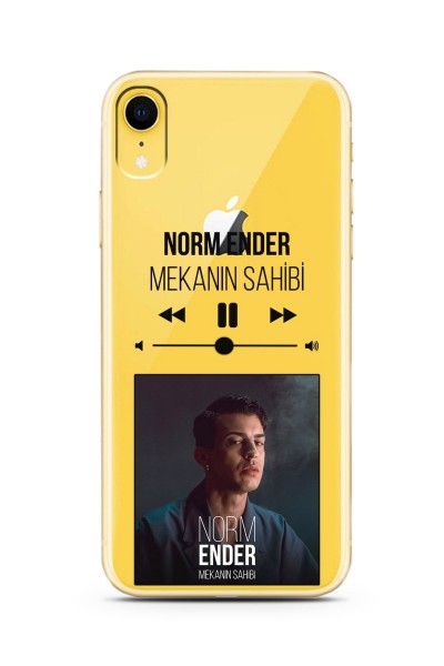 iPhone Xr Norm Ender Mp3 Tasarımlı Süper Şeffaf Silikon Telefon Kılıfı