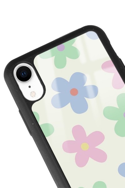 iPhone Xr Nude Çiçek Tasarımlı Glossy Telefon Kılıfı